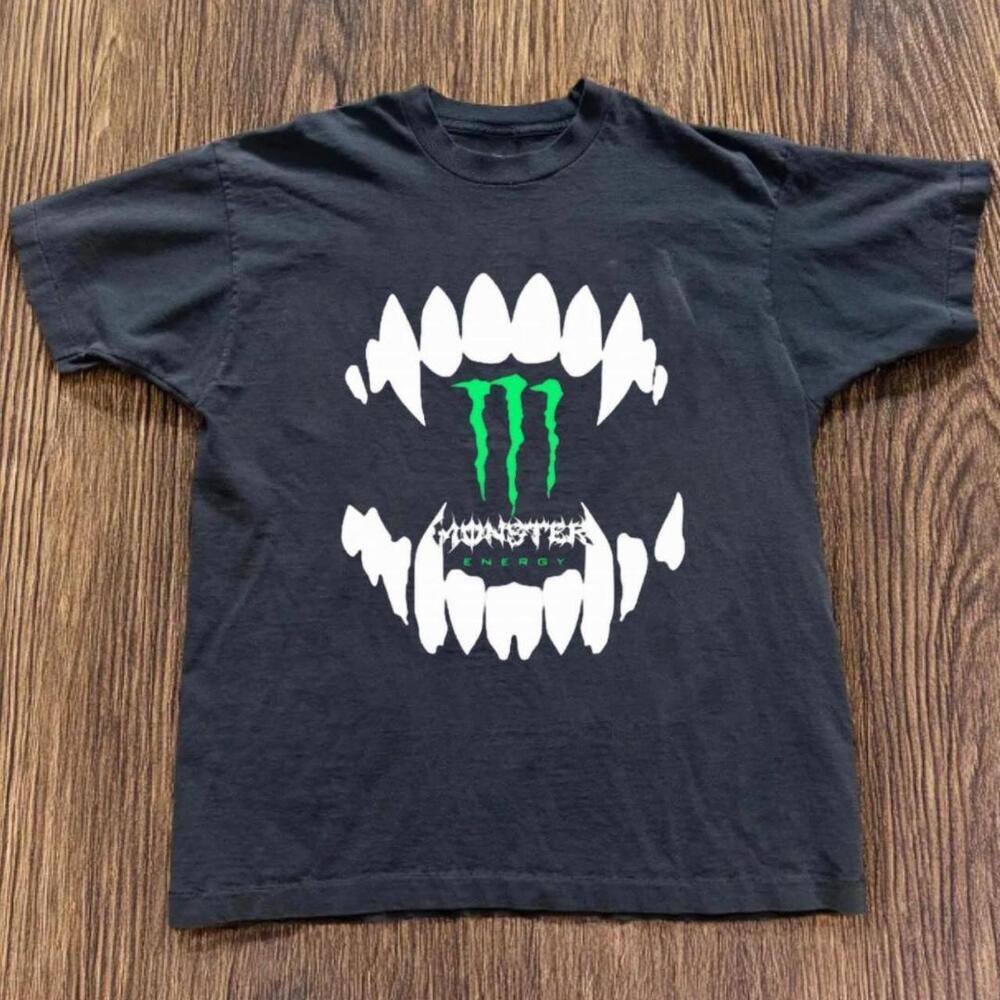Gildan Men Black T-Shirt, Black Monster Energy Cotton T-Shirt